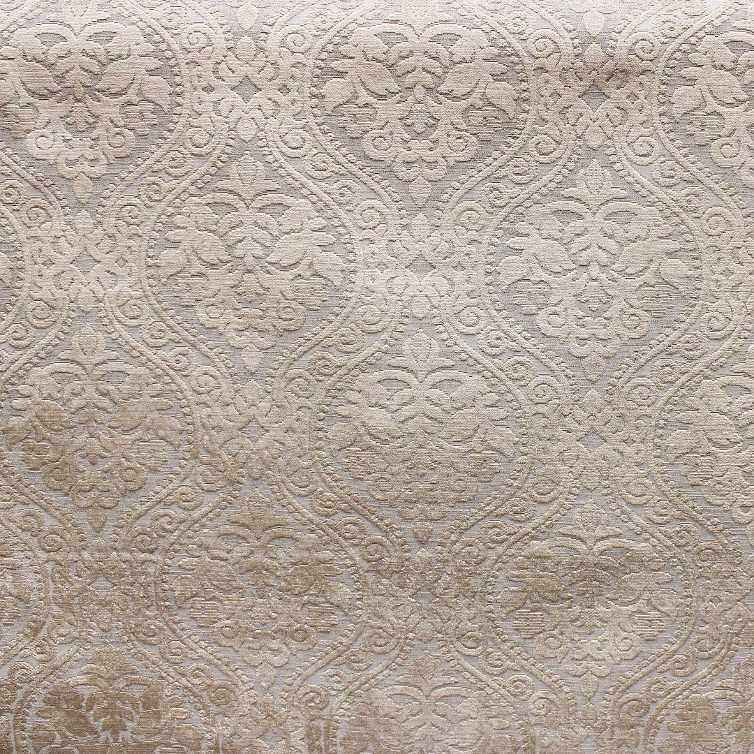 Solis Damask Cut Velvet on Linen Look Fabric by the Yard | 4 Colors