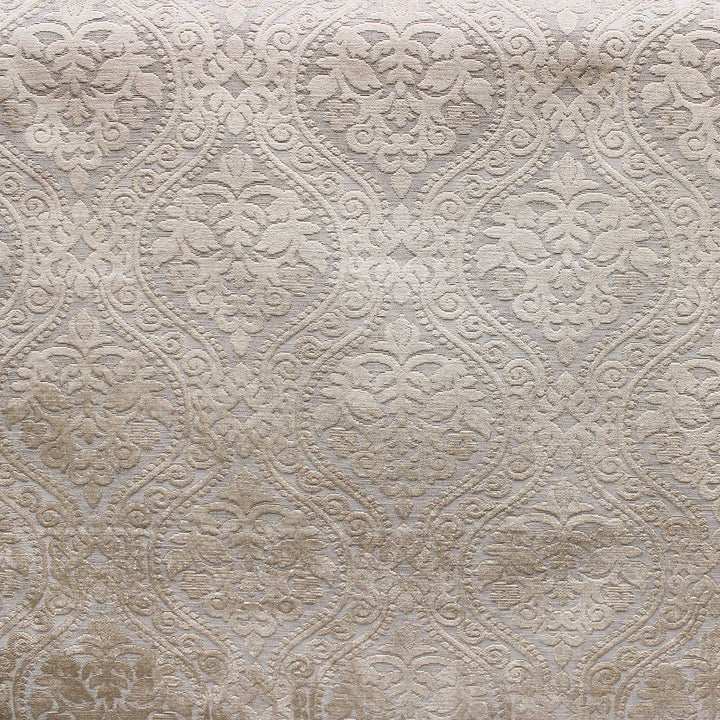 Solis Damask Cut Velvet on Linen Look Fabric by the Yard | 4 Colors
