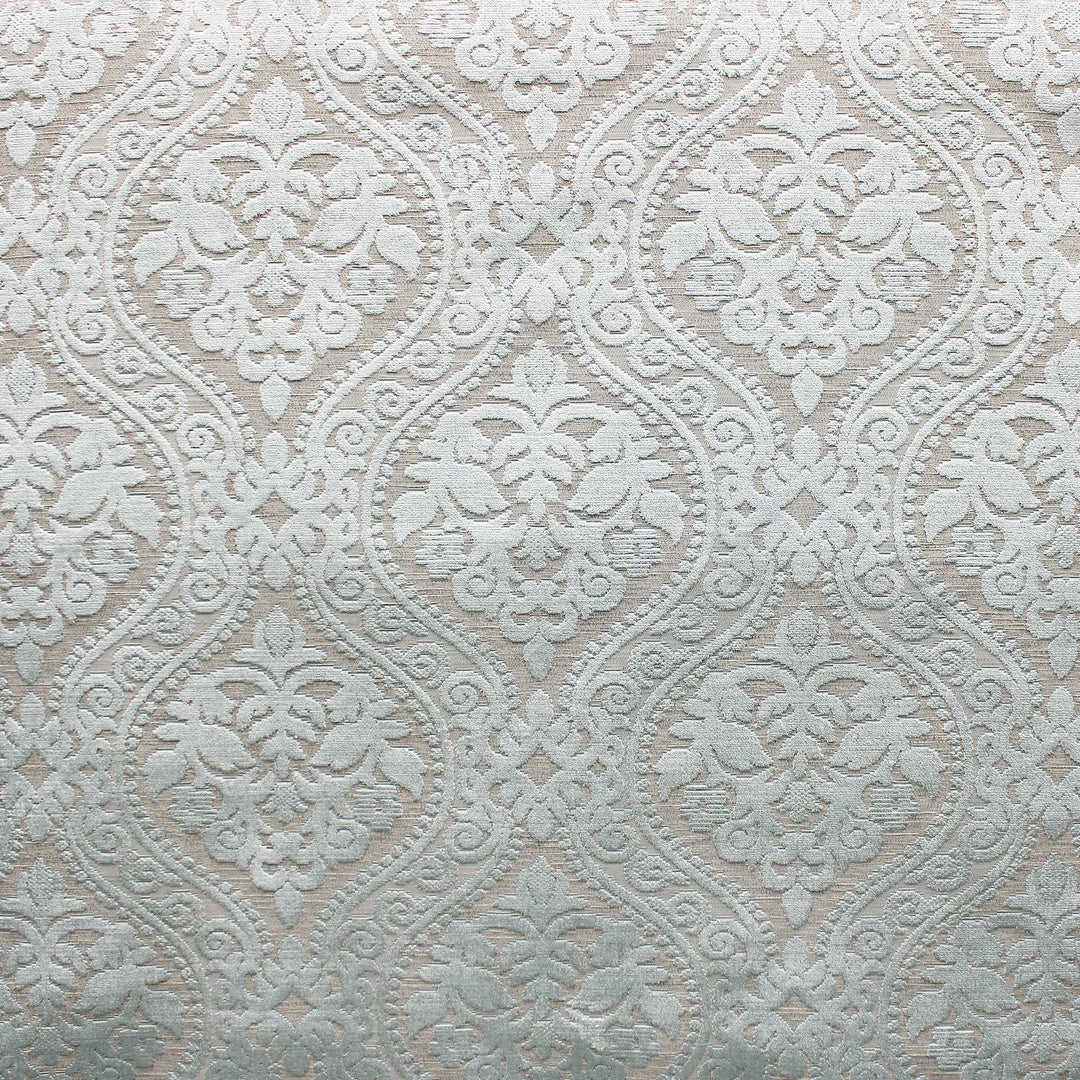Solis Damask Cut Velvet on Linen Look Fabric by the Yard | 4 Colors