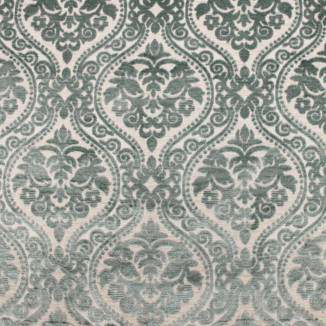 Solis Damask Cut Velvet on Linen Look Fabric by the Yard | 4 Colors