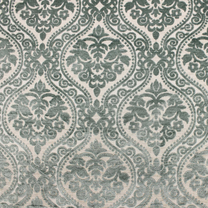 Solis Damask Cut Velvet on Linen Look Fabric by the Yard | 4 Colors