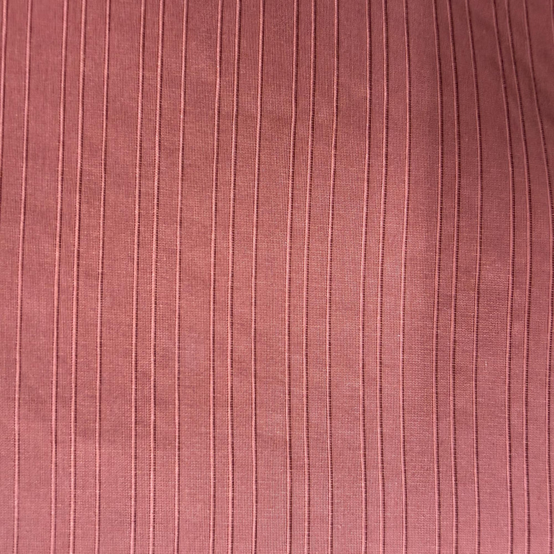 Delmira Thin Stripe Silk Fabric in Brick