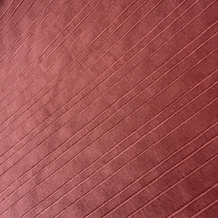 Delmira Thin Stripe Silk Fabric in Brick
