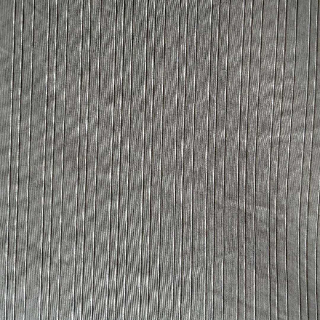 Delmira Thin Stripe Silk Fabric in Mocha