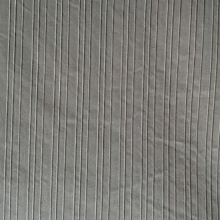 Delmira Thin Stripe Silk Fabric in Mocha