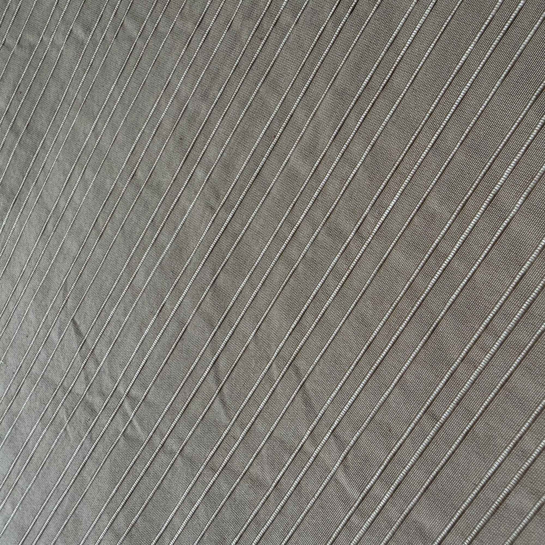Delmira Thin Stripe Silk Fabric in Mocha
