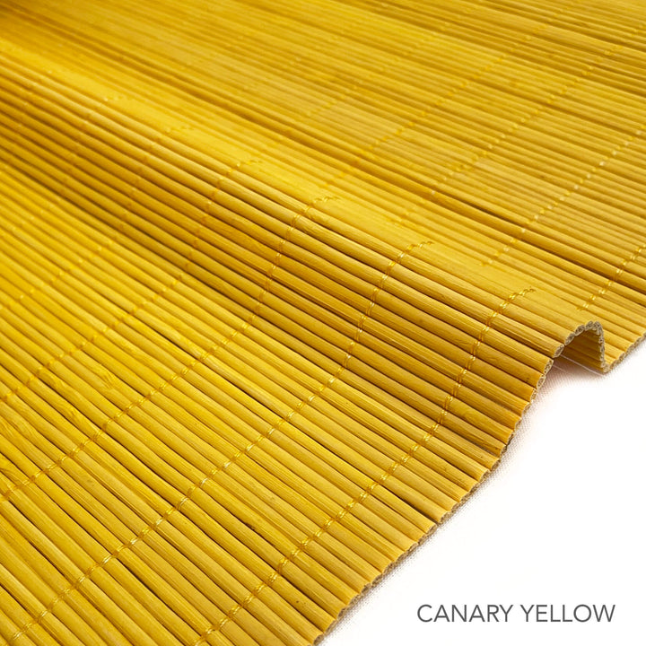 CANARY YELLOW COLOR / Cordless Woven Wood Rattan Bamboo Shade Wallcovering Blinds