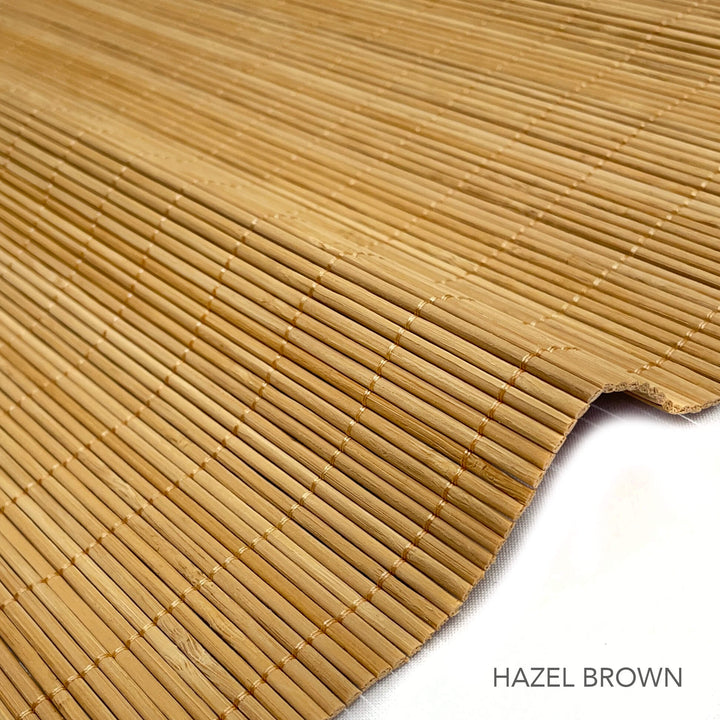 COLORE MARRONE NOCCIOLA / Tende da rivestimento per pareti con paralume in bambù, legno intrecciato personalizzato senza fili 