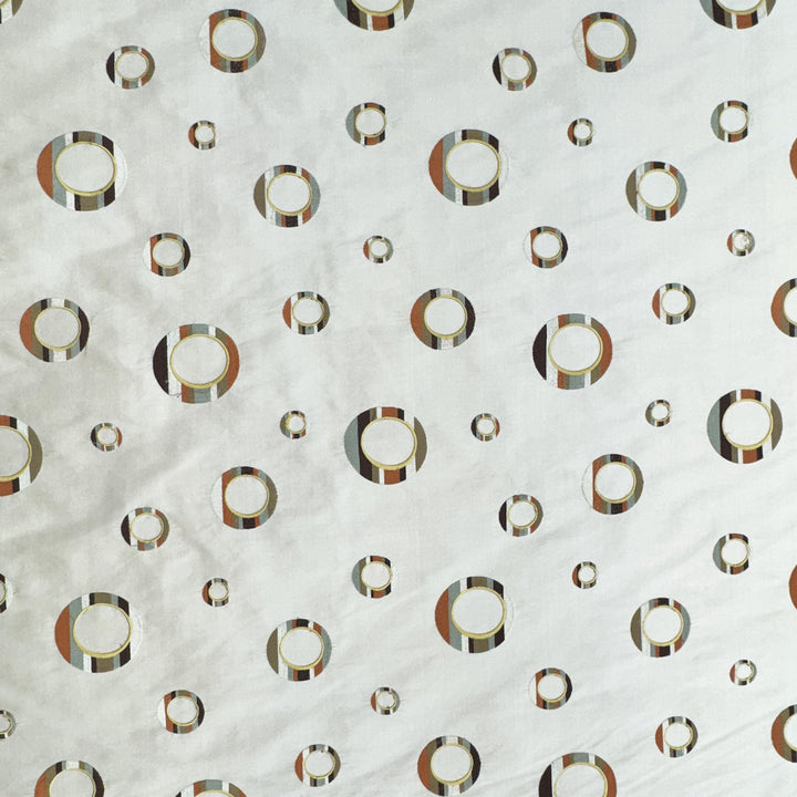 Belmira Multi-Colored Circle Silk Fabric in Praline