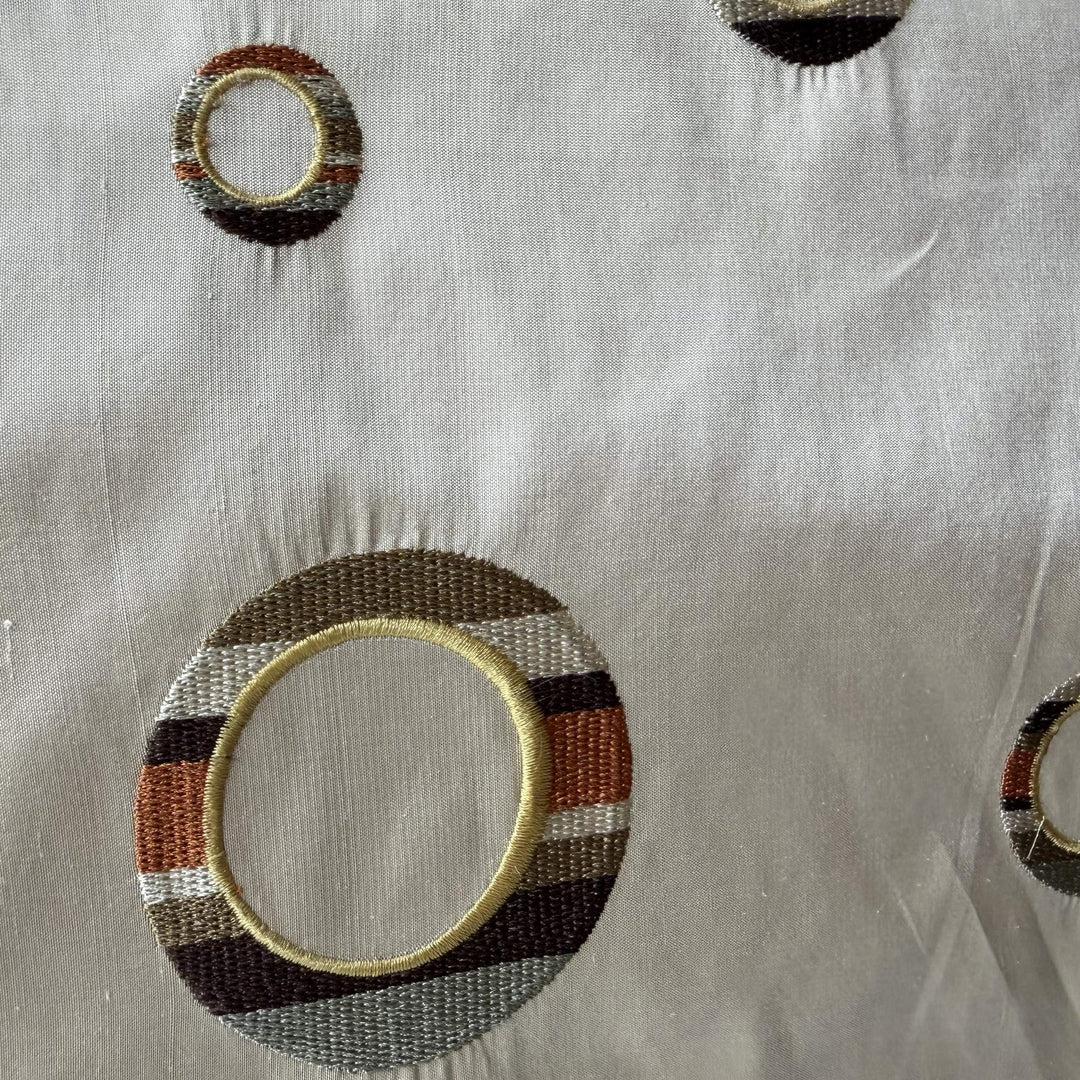 Belmira Multi-Colored Circle Silk Fabric in Praline