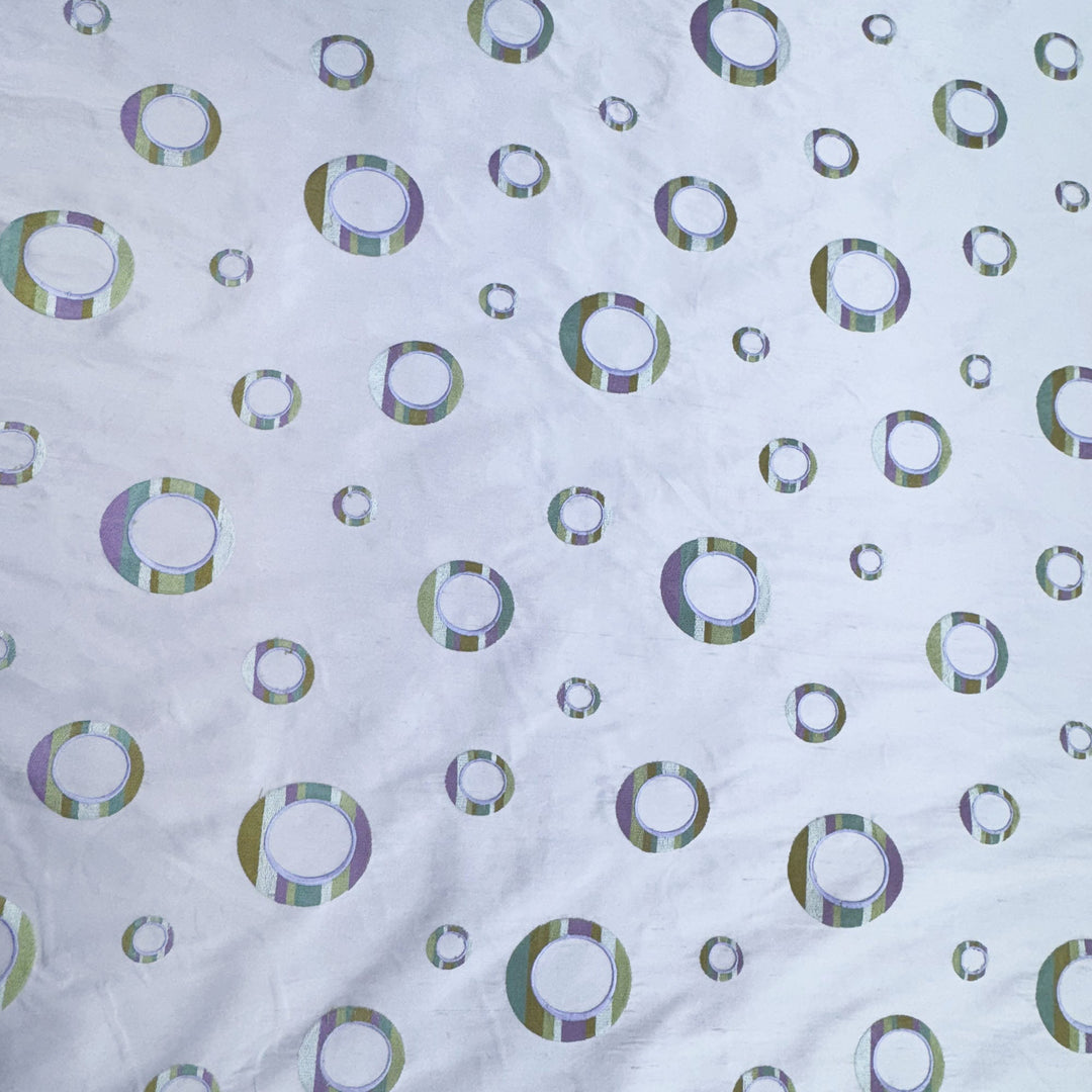 Belmira Multi-Colored Circle Silk Fabric in Viola