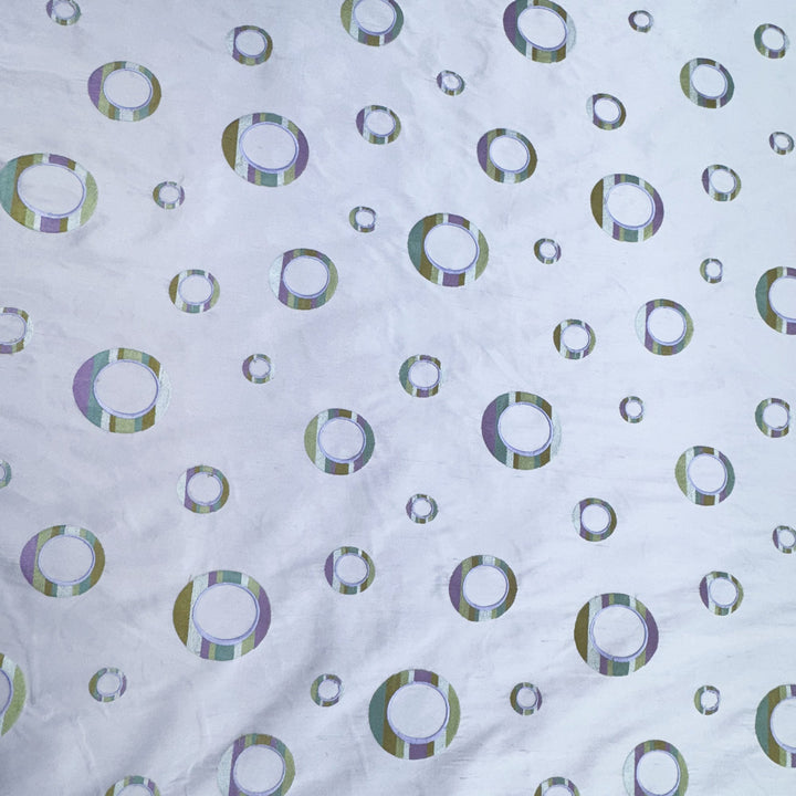 Belmira Multi-Colored Circle Silk Fabric in Viola