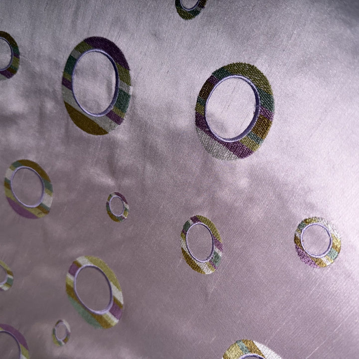 Belmira Multi-Colored Circle Silk Fabric in Viola