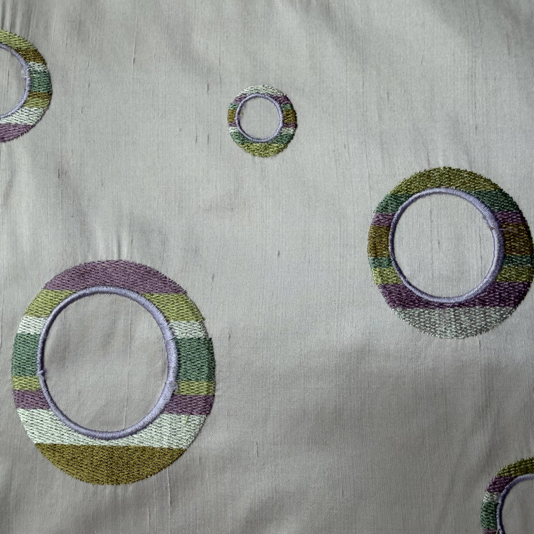 Belmira Multi-Colored Circle Silk Fabric in Viola