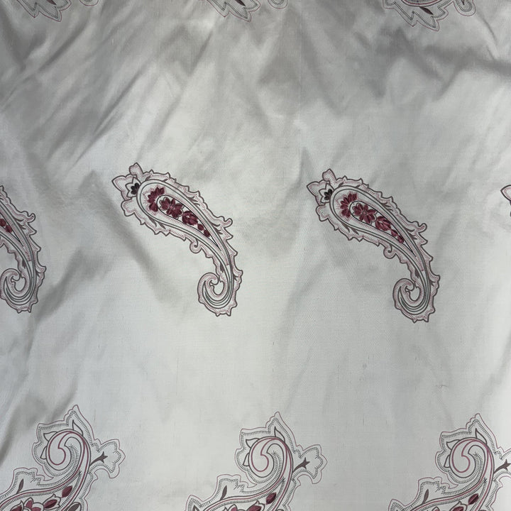 Estrava Velvet Paisley Silk Fabric in Woodrose