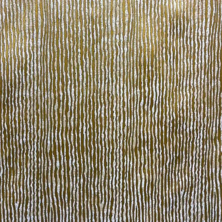Arvenza Gold Abstract Lines Faux Silk Fabric