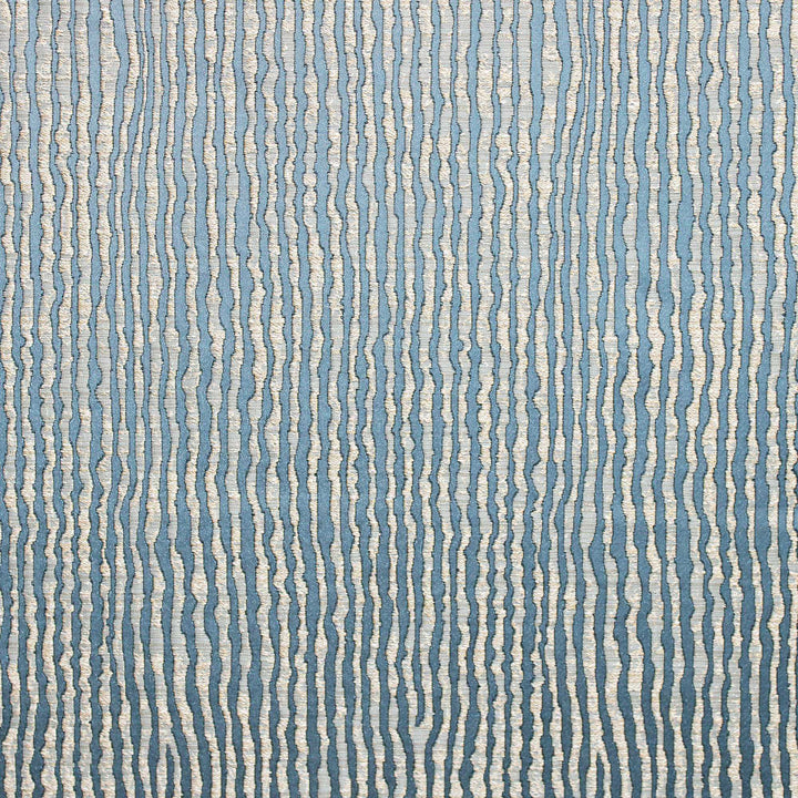 Arvenza Ocean Blue Abstract Lines Faux Silk Fabric