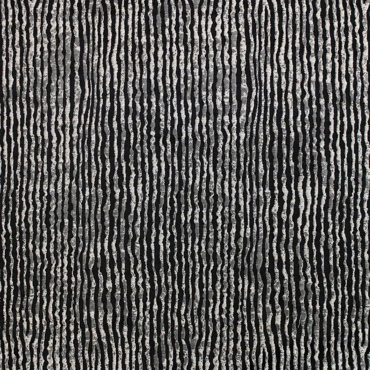 Arvenza Black Abstract Lines Faux Silk Fabric