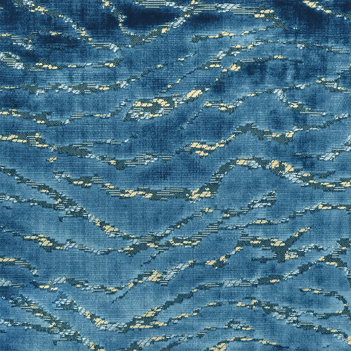 Valdoria Abstract Waves Velvet Fabric | 4 Colors
