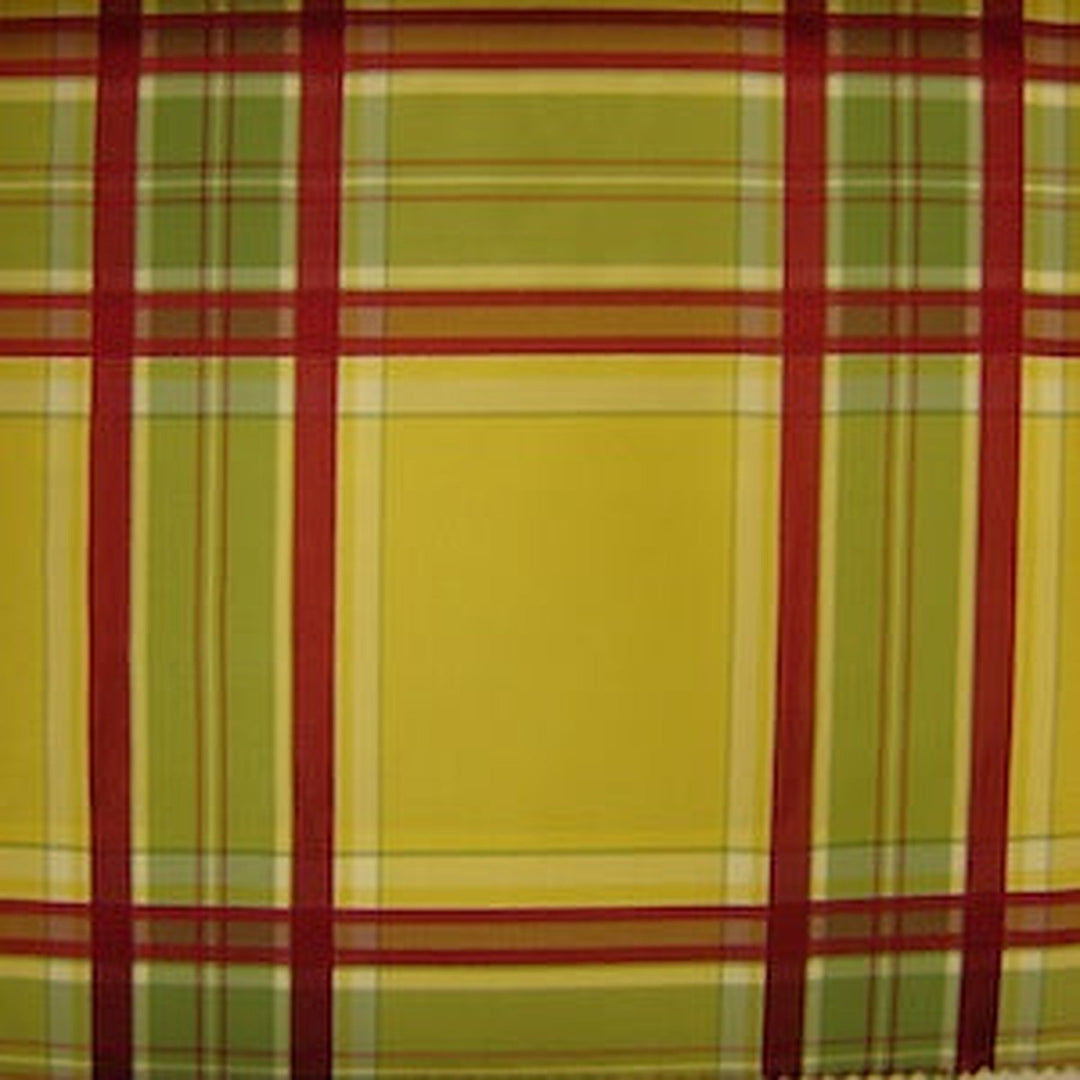 Felvanna Multi-Colored Plaid Stripe Silk Fabric in Canary
