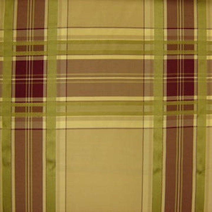 Felvanna Multi-Colored Plaid Stripe Silk Fabric in Taupe