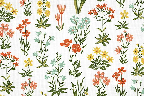 4  COLORS / Evie Cutie Floral 100% Cotton Fabric