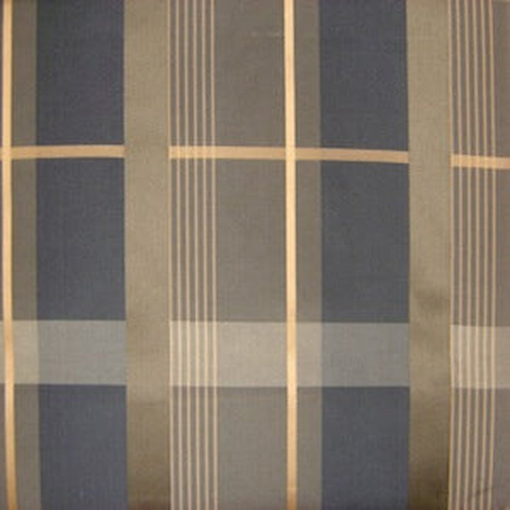 Glorvane Multi-Colored Plaid Stripe Silk Fabric in Onyx