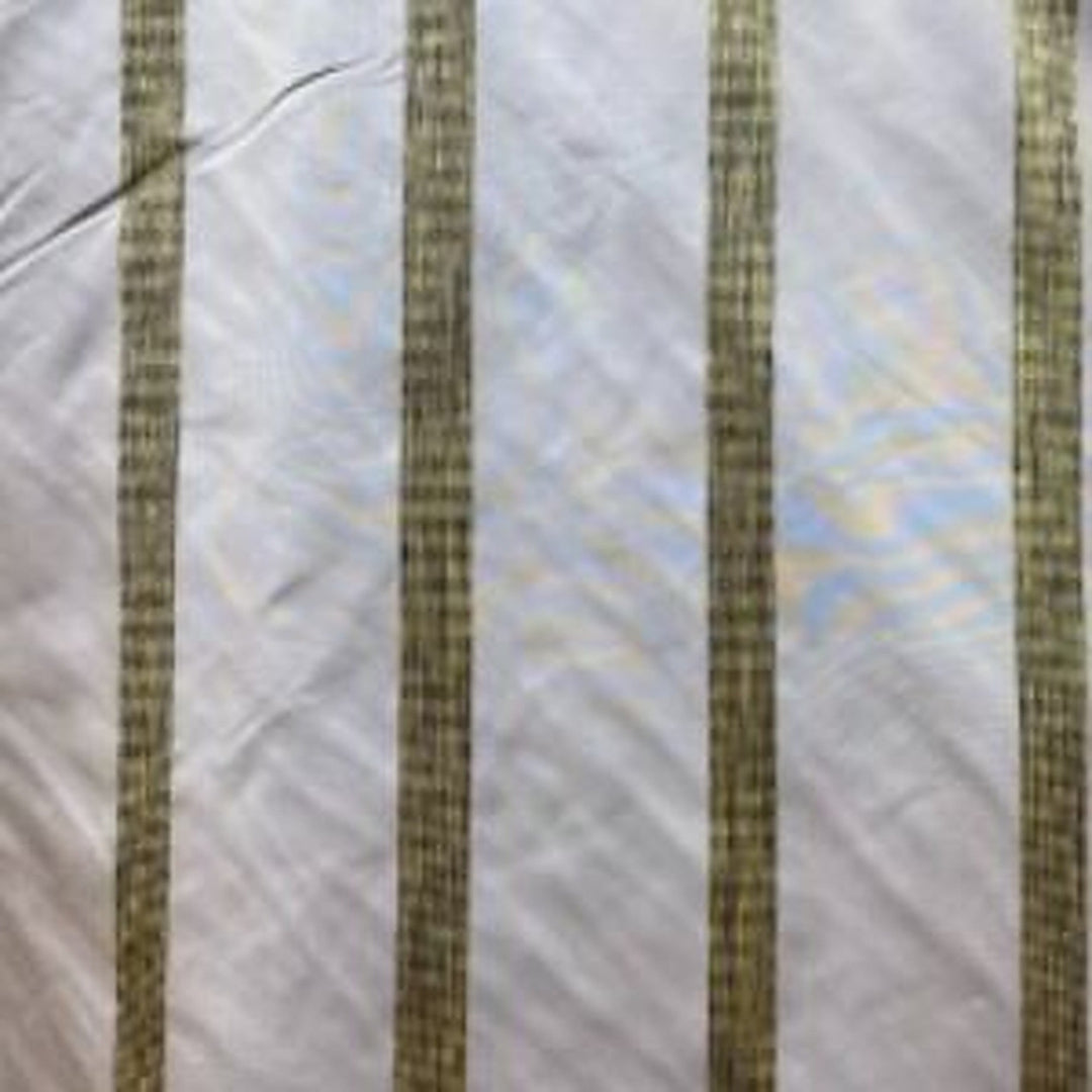 Galessa Two-Toned Stripe Silk Fabric in Almond