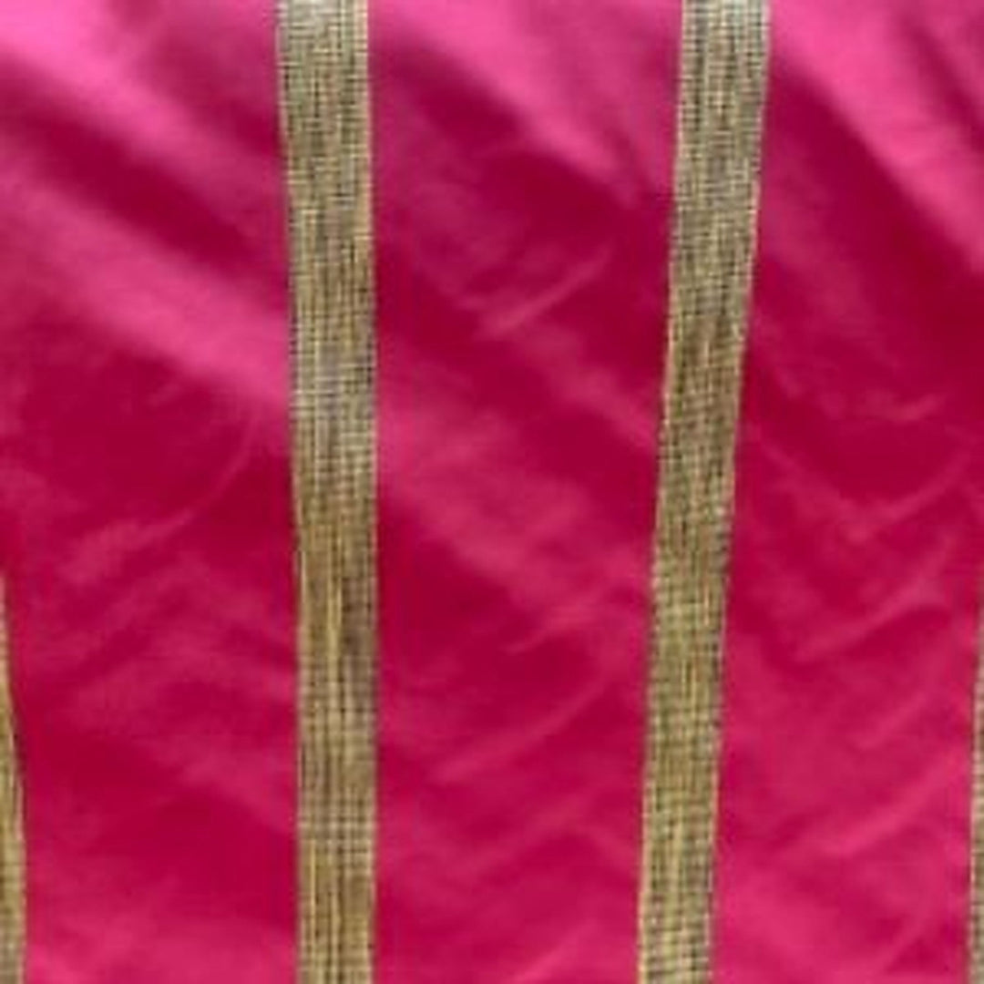 Galessa Two-Toned Stripe Silk Fabric in Chili
