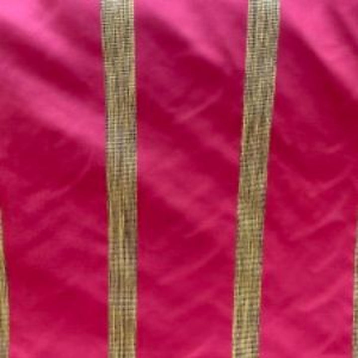 Galessa Two-Toned Stripe Silk Fabric in Chili