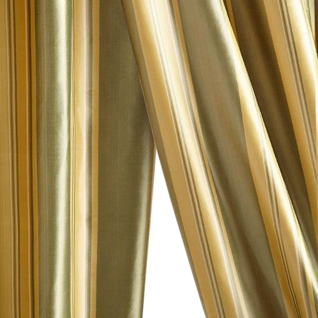 LORENZO 100% Silk Multicolor Striped Faux Silk Lined Rod Pocket Ready Made Curtain Drapery Panel / 4 COLORS / Sold Separately