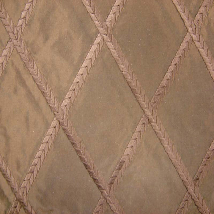 Helaria Diamond Embroidered Silk Fabric in Chocolate