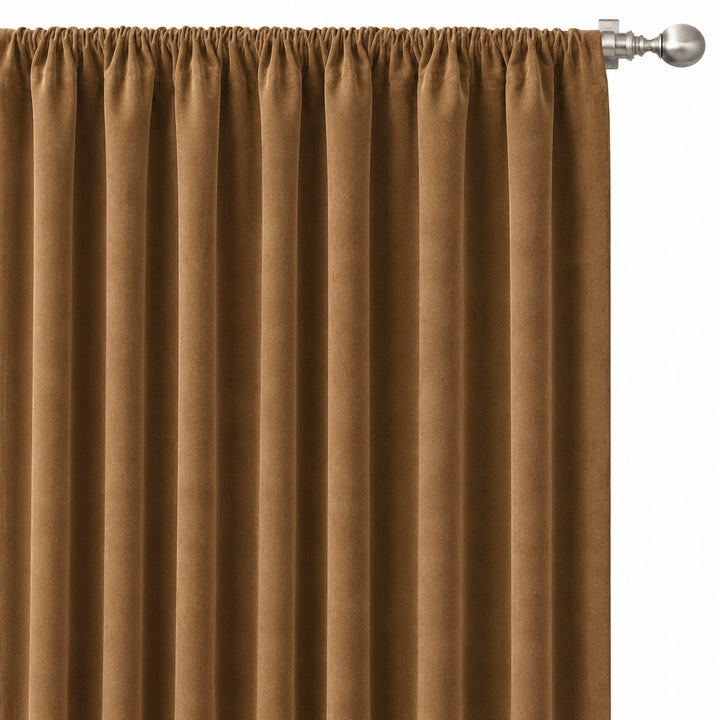 Gian Fabric in color Mocha made as a drapery is a Solid Shiny Velvet Fabric that is good for Drapery & Curtain Fabric and Upholstery Fabric