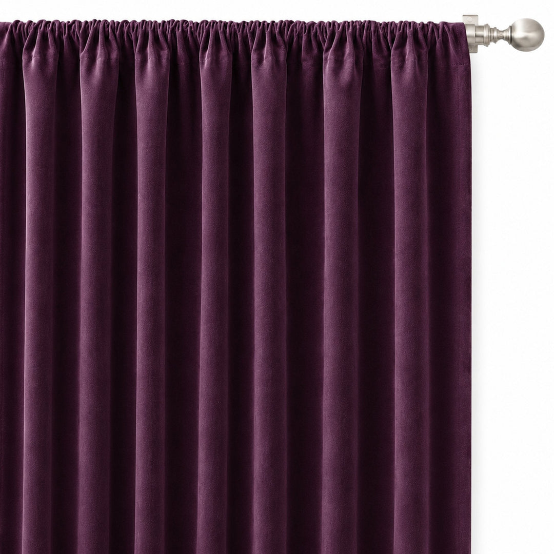 Gian Fabric in color Plum made as a drapery is a Solid Shiny Velvet Fabric that is good for Drapery & Curtain Fabric and Upholstery Fabric