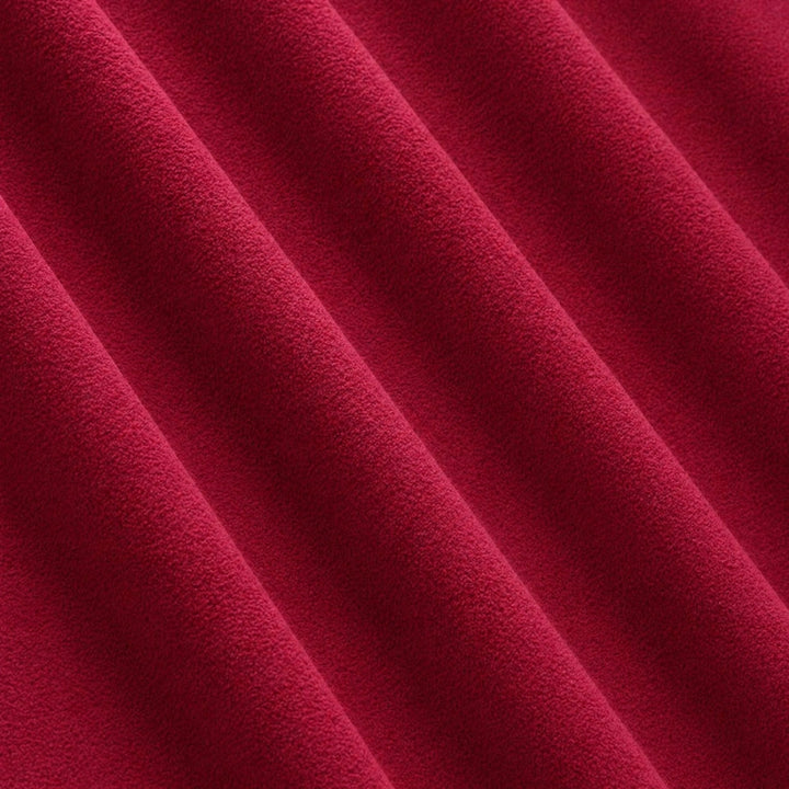 Gian Fabric in color Cranberry that has a wavy look is a Solid Shiny Velvet Fabric that is good for Drapery & Curtain Fabric and Upholstery Fabric