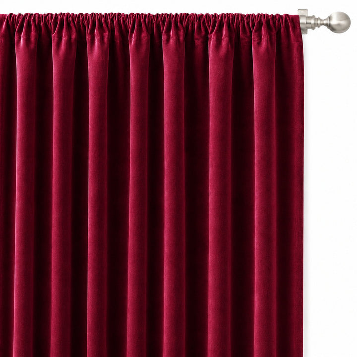 Gian Fabric in color Cranberry made as a drapery is a Solid Shiny Velvet Fabric that is good for Drapery & Curtain Fabric and Upholstery Fabric
