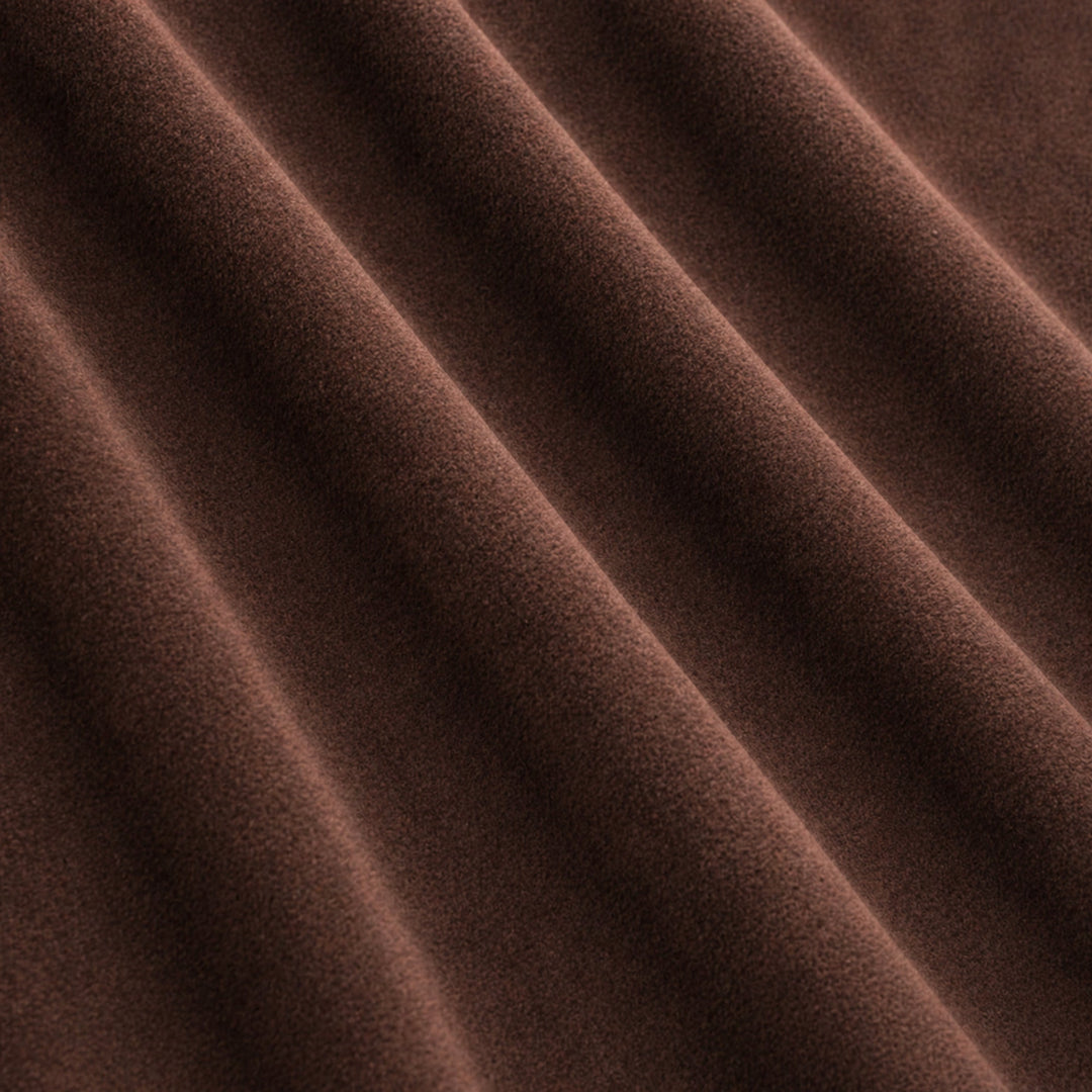 Gian Fabric in color Espresso that has a wavy look is a Solid Shiny Velvet Fabric that is good for Drapery & Curtain Fabric and Upholstery Fabric