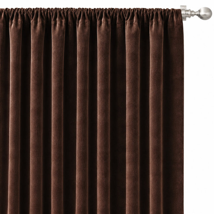 Gian Fabric in color Espresso made as a drapery is a Solid Shiny Velvet Fabric that is good for Drapery & Curtain Fabric and Upholstery Fabric