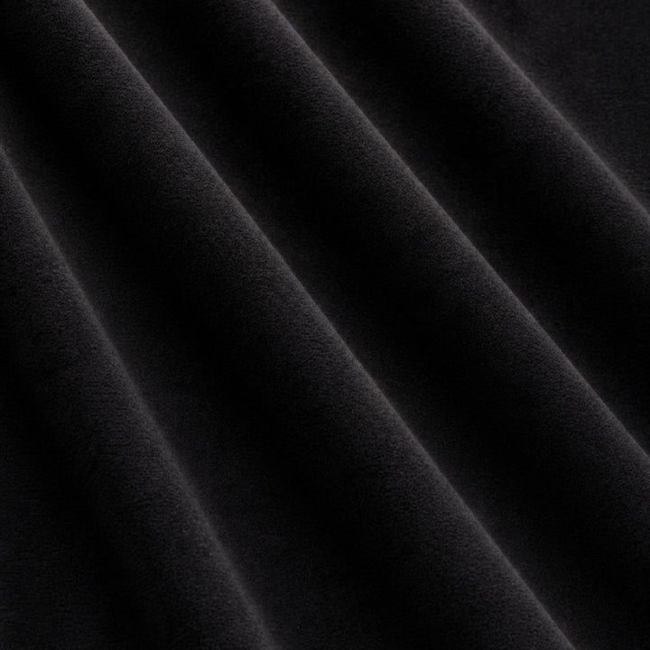Gian Fabric in color Black that has a wavy look is a Solid Shiny Velvet Fabric that is good for Drapery & Curtain Fabric and Upholstery Fabric
