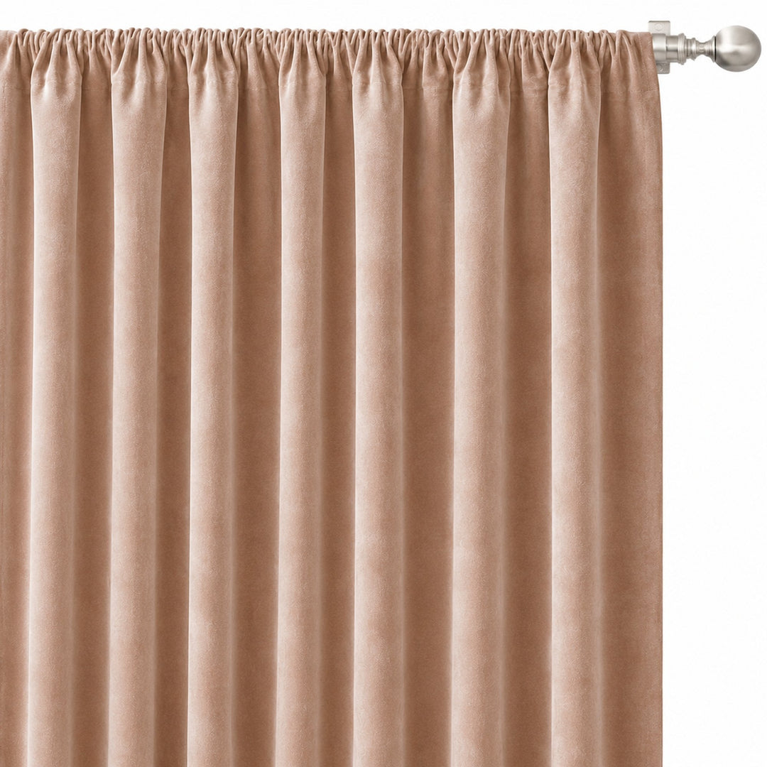Gian Fabric in color Beige made as a drapery is a Solid Shiny Velvet Fabric that is good for Drapery & Curtain Fabric and Upholstery Fabric