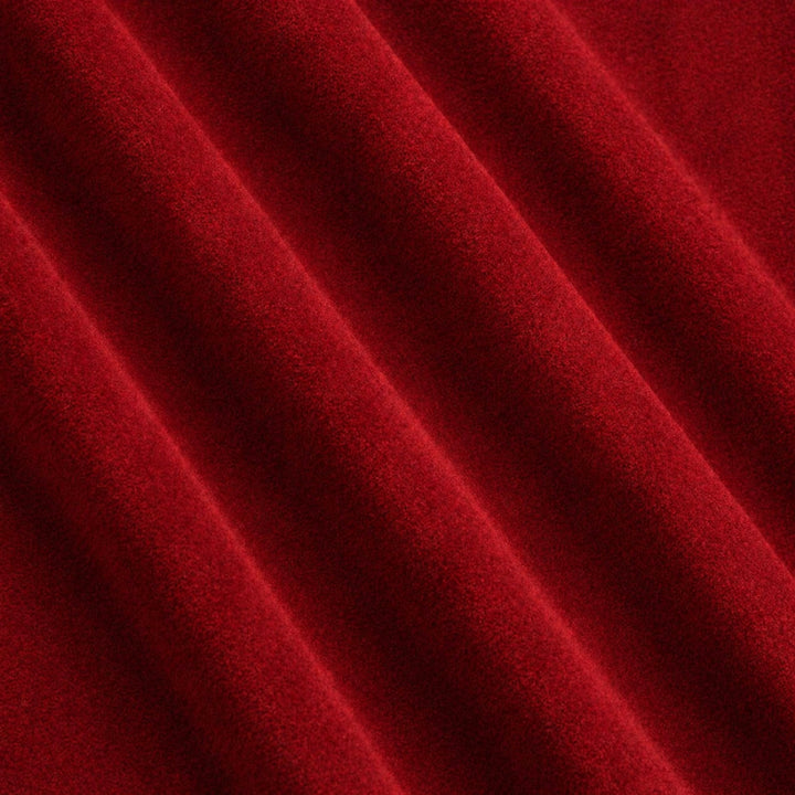 Gian Fabric in color Red that has a wavy look is a Solid Shiny Velvet Fabric that is good for Drapery & Curtain Fabric and Upholstery Fabric
