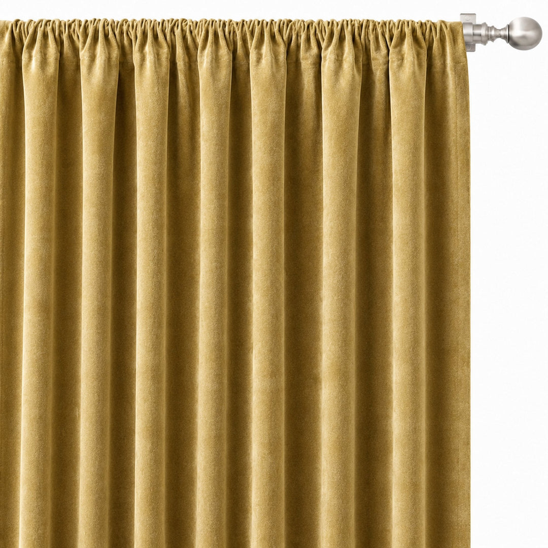 Gian Fabric in color Gold made as a drapery is a Solid Shiny Velvet Fabric that is good for Drapery & Curtain Fabric and Upholstery Fabric