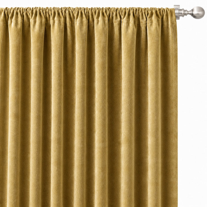 Gian Fabric in color Gold made as a drapery is a Solid Shiny Velvet Fabric that is good for Drapery & Curtain Fabric and Upholstery Fabric