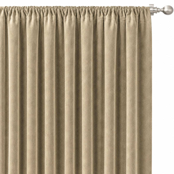 Gian Fabric in color Champagne made as a drapery is a Solid Shiny Velvet Fabric that is good for Drapery & Curtain Fabric and Upholstery Fabric