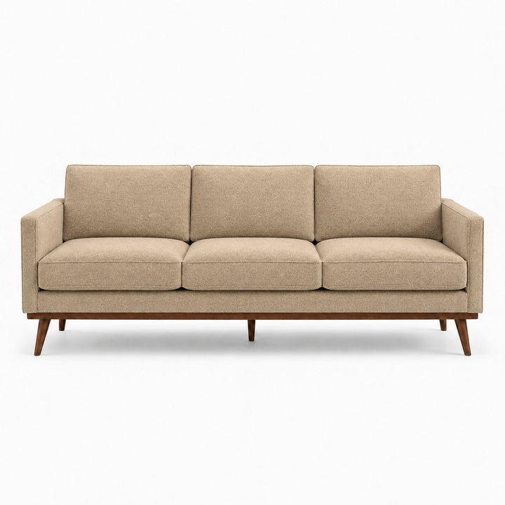 Gian Fabric in color Champagne made on a sofa is a Solid Shiny Velvet Fabric that is good for Drapery & Curtain Fabric and Upholstery Fabric
