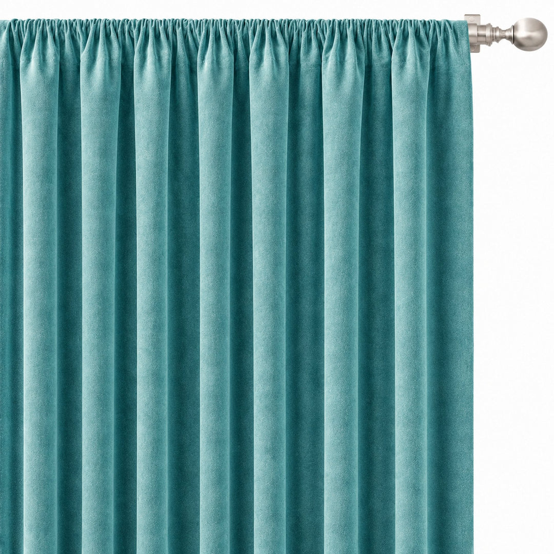Gian Fabric in color Turquoise made as a drapery is a Solid Shiny Velvet Fabric that is good for Drapery & Curtain Fabric and Upholstery Fabric