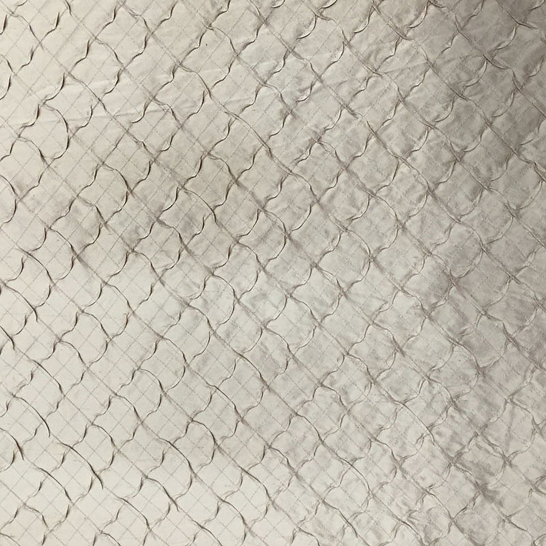 Jasmeline Crushed Solid Diamond Shaped Silk Fabric in Taupe
