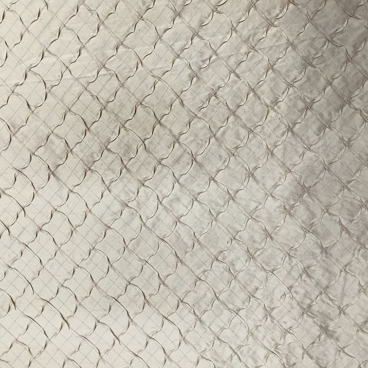 Jasmeline Crushed Solid Diamond Shaped Silk Fabric in Taupe