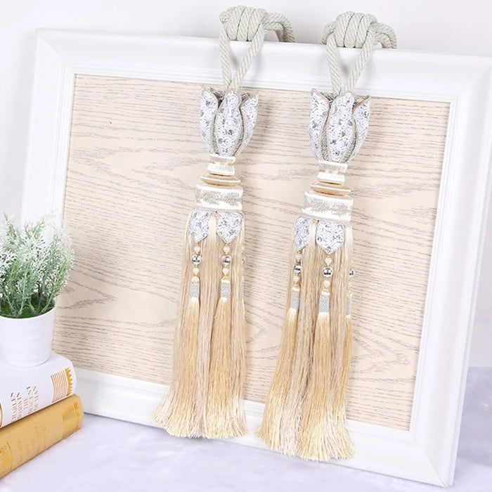 6 COLORS / Flore Decorative Curtain Drapery Holdback Tieback