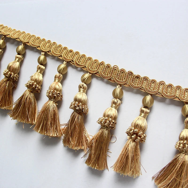 6 Yards / 7 Colors / Gabriel Beaded Ball Tassel Fringe Trim